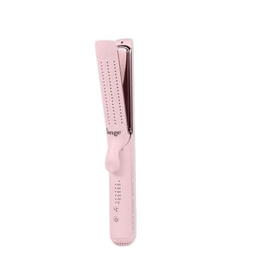 L'ANGE HAIR Le Duo Edge 360° Airflow Titanium Styler Blush | 2-in-1 Flat Iron Straightener & Curling Iron | 1” Wide Titanium Plates with Rounded Corners & Softly Beveled Edges (Blush)