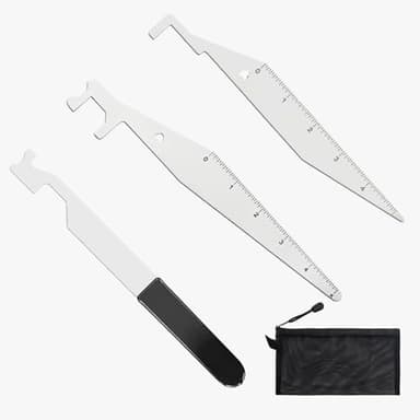 TIDENBR 3Pcs Professional Stainless Steel Firefighter Tool Set - Includes Multi-Functional Hand Lever with Comfort Grip, Precision Single-Hook and Double-Hook Tools with Integrated Ruler Scales