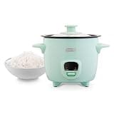 DASH Mini Rice Cooker Steamer with Removable Nonstick Pot, Keep Warm Function & Recipe Guide, .5 Quart, for Soups, Stews, Grains & Oatmeal - Aqua