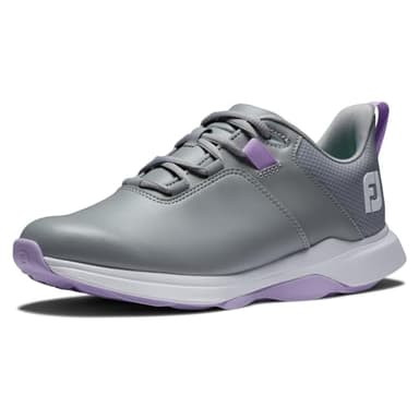 FootJoy Women's Prolite Previous Season Style Golf Shoe, Grey/Lilac, 7.5