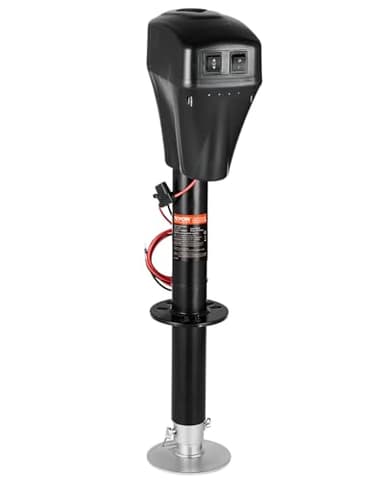 VEVOR Electric Trailer Jack, 5000 lbs, Heavy Duty RV Electric Power Tongue Jack with 2 Way Connector, Manual Crank Handle & Weatherproof Jack Cover, 10"-28.3" Lift, for RVs, Trailers & Campers, Black