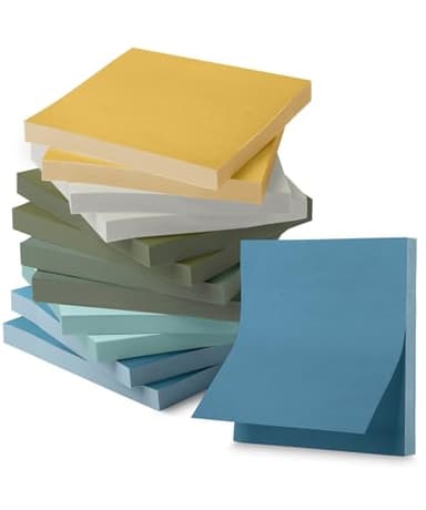Mr. Pen- Sticky Notes, 3”x3”, 12 Pads, 600 Sheets, Natural Vintage Tones Sticky Notes 3x3, Stocky Notes for Bible Journaling