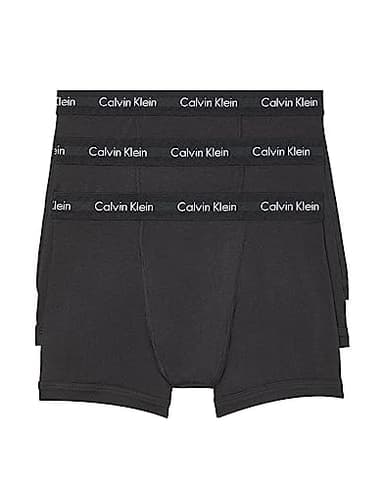 Calvin Klein Men's Cotton Stretch 3-pack Boxer Brief, 3 Black, Medium