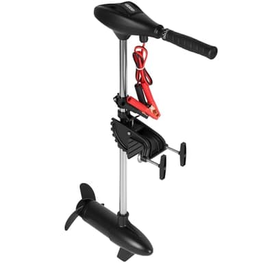 68LB Thrust Trolling Motor 8 Speed Electric Outboard Motor Boat Kayak Motor with 6’’ Adjustable Handle 30'' Shaft Length & LED Indicator Transom Mounted for Kayak, Fishing Boat