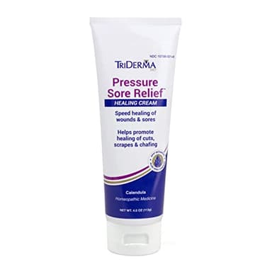 TriDerma MD Pressure Sore Relief Healing Cream for Bed Sores, Pressure Sores, Wound Healing, Chafed Skin and Hard-to-Heal Skin Sores with Calendula and AP4 Aloe Vera Gel, 4 oz Tube