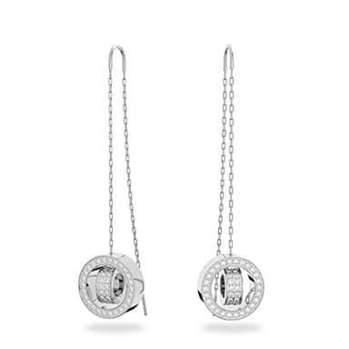 Swarovski Dextera Drop Earrings, Long, White, Rhodium Finish