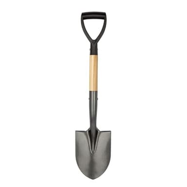 VNIMTI Shovel for Digging, Round Small Shovel with Wooden D-Handle, Metal Garden Shovel for Gardening, 28 Inches