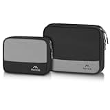 MATEIN Cord Organizer Travel Case 2 Pack, Water Resistant Tech Pack Organizer for Electronic Accessories, Portable Electronics Case Carrying Bag for Cable, Changer, Earphone & Power Bank, Black & Grey