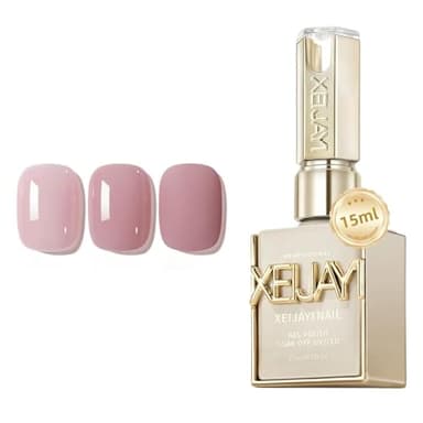 Xeijayi Jelly Ice Transparent Nude Gel Nail Polish 15ml M-012 – Peel-Off UV/LED, Formaldehyde-Free – Self-Leveling, Quick Cure, Glossy Long-Lasting Finish – Professional & DIY