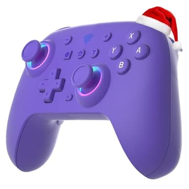 SZYUYU Switch Controller for Nintendo Switch,Switch Pro Controller for Switch/OLED/Lite/PC with 7 Colors LED Light/3-level TURBO Adjustable,4-Speed Dual Vibration ,Support Wake Up and Gyro Axis Motion (Purple)