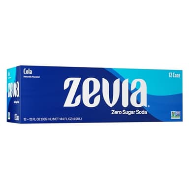Zevia Zero Sugar Soda, Cola, 12 Ounce Cans (Pack of 12)