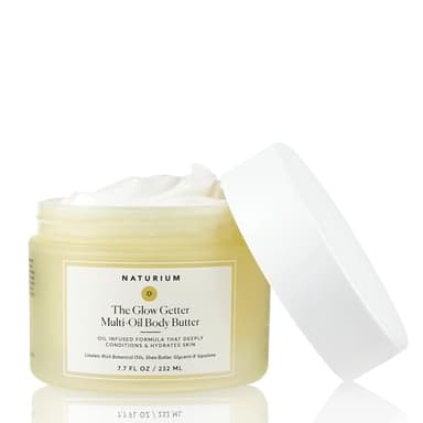 Naturium The Glow Getter Whipped Multi-Oil Body Butter, Firming Cream & Body Moisturizer with Shea Butter, 7.7 fl oz