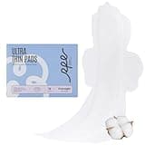 100% Organic Overnight Pads for Women, Ultra Thin Extra Heavy Flow Sanitary Pads with Wings Cotton Menstrual Pad Extra Coverage Period Pad Super Absorbency Feminine (Overnight, Size 5, 12 Ct)