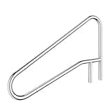 ECOTRIC Pool Handrail Swimming Pool Stair Rail 49-3/8"X35-3/8 304 Stainless Steel Deck Mounted Cross Brace 300Lbs Load Capacity