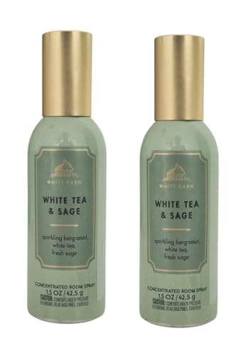 Bath and Body Works 2 pack White Tea & Sage (1.5 oz / 42.5 g) Concentrated Room Spray