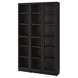 IKEA Billy/OXBERG Bookcase with Glass-Doors, 120x30x202 cm, Black-Brown