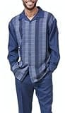 HOPSHION Men's 2 Piece Leisure Walking Suits Long Sleeve Retro Party Clothing Sets HM002-1-4XL
