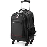 StarCloud 4-Wheel Rolling Backpack 45L (22x14x9 in): 17.3-Inch Roller Travel Laptop Backpack for Business, Water-Resistant Carry-On Luggage, Airline Approved Suitcase for Travel and Commuting
