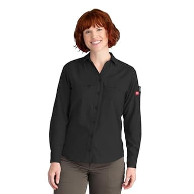 Red Kap Women's Cooling Long Sleeve Work Shirt, Black, XX-Large