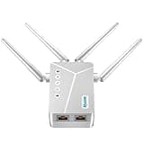 WiFi Extender Signal Booster for Whole Home & Backyard - 10K Sq.Ft Coverage w/4 Antennas | 90% Faster Internet Booster w/Ethernet Port, Easy Setup Wireless Repeater Works with Any Router | Long Range