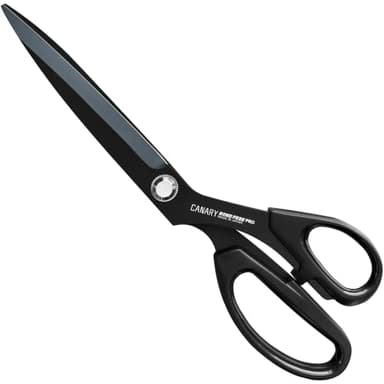 CANARY Japanese Sewing Scissors 10.5", Made in JAPAN, Professional All Purpose Scissors for Fabric, Cloth, Vinyl Sheet, Adhesive, Wallpaper, Non-Stick Coating Blade, Black