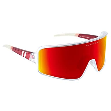 Blenders Eyewear Eclipse – Polarized Sunglasses – Wrap-Around Lens – 100% UV Protection – For Men – Hot Rageous