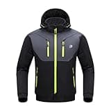 BORLENI Motorcycle Jacket with CE Armor Winter Motorcycle Jacket for Motorbike Riding with Removable Liner Detachable Hood Water-Repellent Windproof