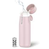 PHILIPS Filtered Water Bottle, Insulated Stainless Steel Water Purifier Bottle for Daily Life & Travel, BPA Free with GoZero Everyday Filter for Cleaner Tastier Tap Water, Keeps Cold, 18.6 oz Pink