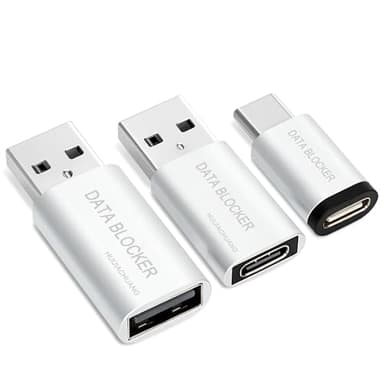 HUIJIACHUANG USB C Data Blocker and USB A Data Blocker 3 Pack, Only for Charge, Protect Against Juice Jacking, Refuse Hacking for Safe Charging for Mobile Phone, Pad and More Type C & Type A Device
