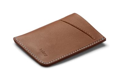 Bellroy Card Sleeve (Premium Leather Card Holder or Minimalist Wallet, Holds 2-8 Cards or Business Cards, Folded Note Storage) - Hazelnut