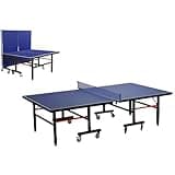Pinklion 9ft Foldable Ping Pong Table Set - Portable Mid-Size Table Tennis Table for Indoor & Outdoor Games, Includes Net, 2 Paddles, 3 Balls