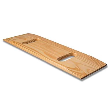 DMI Transfer Board Made of Heavy-Duty Wood for Patient, Senior and Handicap Move Assist and Slide Transfers, FSA and HSA Eligible, Holds up to 440 Pounds, 2 Cut out Handle, 24 x 8 x 1