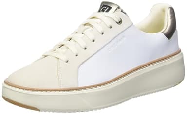 Cole Haan Grandprø Topspin Sneakers for Women - Lightweight Leather Upper - EVA Midsole - Rubber Toe White/Leo Print 8 B - Medium