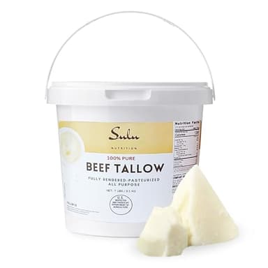 100% Pure Rendered NON GMO Beef Tallow-Food Grade- 7LBS