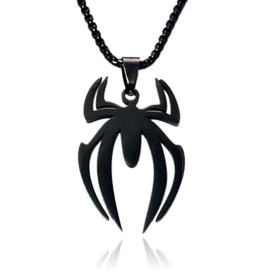 RZCXBS Spider Necklace with Exquisite Packaging & Sturdy Design,Daily Wear and Cosplay for Spider Fans and Jewelry Collectors Black Chain