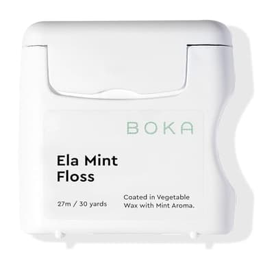 Boka Ela Mint Expandable Woven Dental Floss, Made from Plant-Based Vegetable Wax, Teflon-Free, 30 Yards of Waxed Floss (Pack of 1)