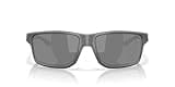 Oakley Men's OO9470 Gibston XL Rectangular Sunglasses, Steel/Prizm Black Polarized, 62 mm