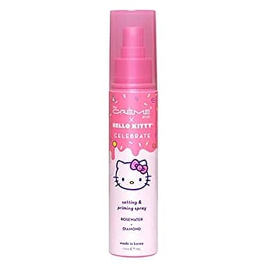 The Crème Shop x Hello Kitty - Korean Skin Care Celebrate Priming & Setting Facial Spray (Rose Water & Diamond) - Hydration, For Makeup, Natural Essence