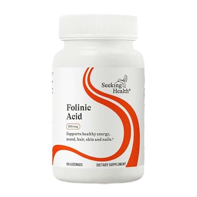 Seeking Health Folinic Acid - Methyl Free - Folinic Acid Supplement Supports Heart Health - Metabolically Active Alternative to Folate - 1360 mcg, 60 Lozenges