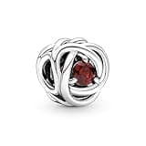 Pandora January Red Eternity Circle Charm Bracelet Charm Moments Bracelets - Stunning Women's Jewelry - Gift for Women - Made with Sterling Silver & Man-Made Crystal