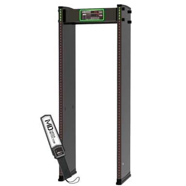 Walk-Through Metal Detector, 18 Zone Security Scanner with LED Display, Indoor/Outdoor Use, People Counter Cord, and Cordless (Standar Black, 1)