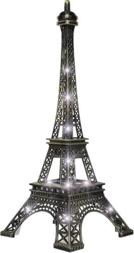 Abaodam LED Eiffel Tower Statue LED Light Up Eiffel Tower Lamp Night Light France Tour Souvenirs Metal French Figurine for Home Office Table Decor