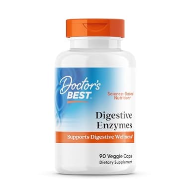Doctor's Best Digestive Enzymes Supplement for Women & Men - Supports Gut Health, Digestion, & Overall Wellness, Formulated with Amylase, Super Enzyme Blend for Food Break Down, Non GMO - 90 Veg Caps