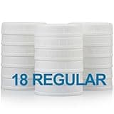 AOZITA [18 Pack] Plastic REGULAR Mouth Mason Jar Lids for Ball, Kerr and More - White Plastic Storage Caps for Mason/Canning Jars - Dishwasher Safe & Food Grade