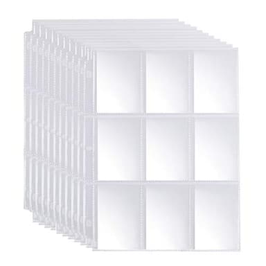 JIQEZNL 9 Pocket Page Protector - 648 Pockets Premium Double Side Trading Card Sleeves Pages for 3 Ring Binder, Standard Size Card Sheets Protectors