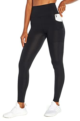 Marika Women's Talia High Rise Tummy Control Pocket Legging, Black, Medium