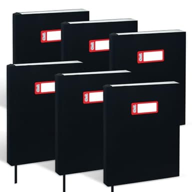 Chell Black Fabric Jumbo Book Covers 9"x11", Book Sox Up to 10"x12.5", Textbook Covers, Stretchable and Reusable Book Protector, Pack of 6