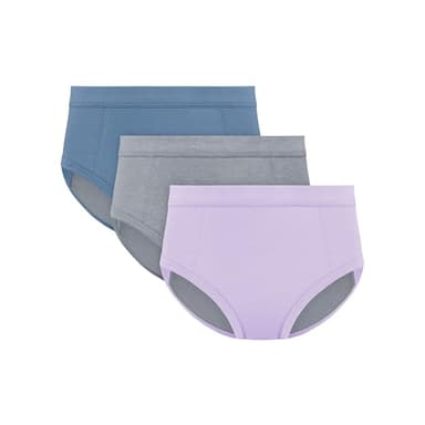 Hanes Girls' Absorbency Briefs Underwear, 3 Pairs, Confident Nights Cotton Overnight Underwear for Girls