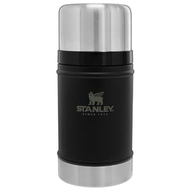 Stanley Classic Legendary Large Food Jar 24 oz | Vacuum Insulated Thermos Food Container | Wide Mouth Screw On Lid | Packable for Travel | Stainless Steel with Leakproof Lid | BPA-Free | Black 2.0