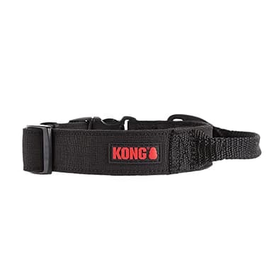 KONG Ultra Durable Padded Comfort Handle Dog Collar (Medium, Black)